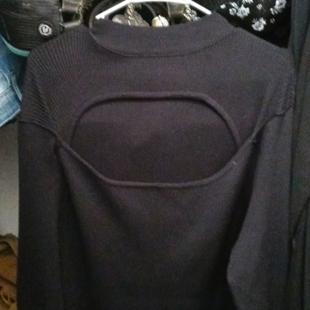 Black open-chest sweater dress